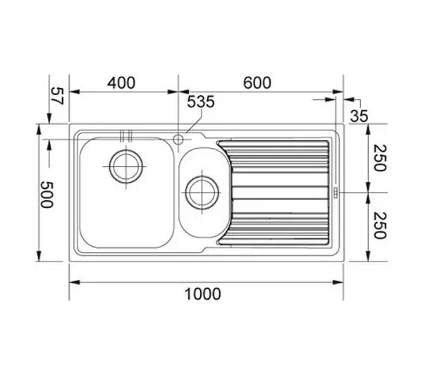 Franke Logica Line LLL 651 Komora z prawej strony Stalowy Srebrny - DRUGI -30%, ALBO 4-TY -80% - Kup na Raty - RRSO 0%