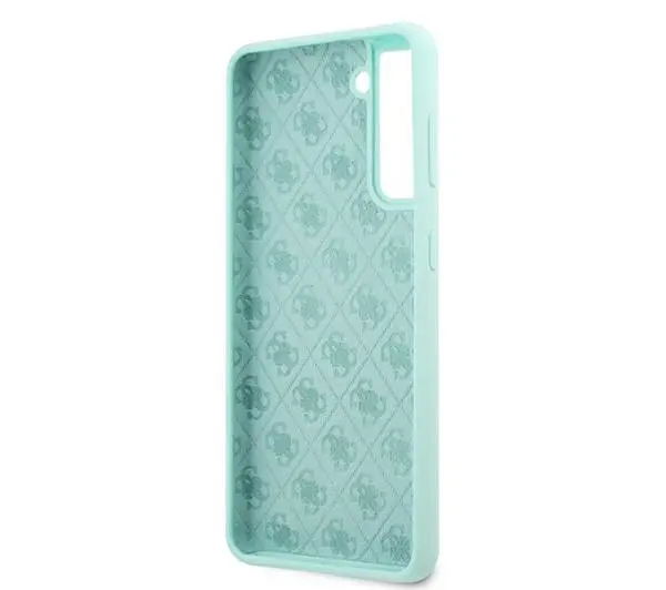 Guess Silicone Script Gold Logo do Samsung Galaxy S21+ Niebieski