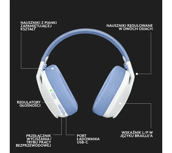 Logitech G435 Lightspeed Nauszne Niebieski