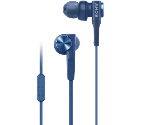 Sony MDR-XB55AP Dokanałowe Mikrofon Niebieski