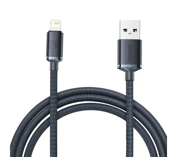 Baseus USB do Lightning Crystal 2,4A 2m Czarny