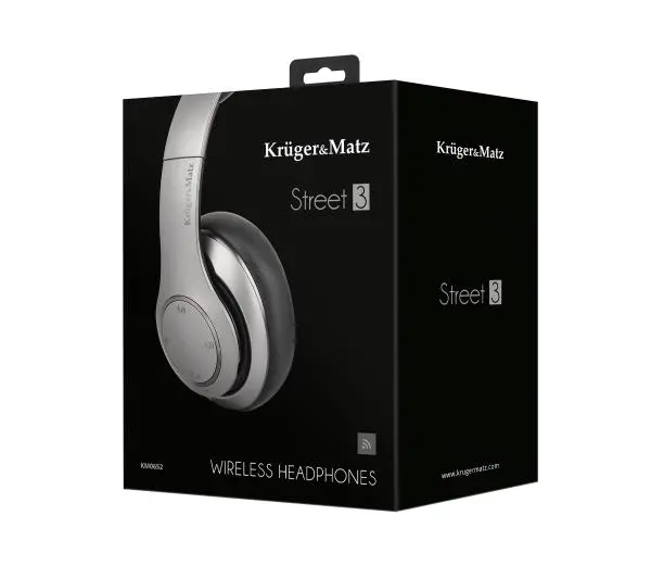 Kruger & Matz Street 3 KM0652 Nauszne Bluetooth 5.0 Grafitowy
