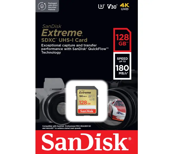 SANDISK SDXC 128GB Extreme 180/90MB/s
