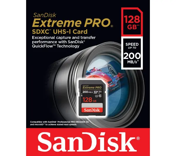 SANDISK SDXC 128GB Extreme Pro 200/90MB/s