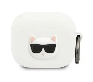 Karl Lagerfeld KLACA3SILCHWH Silicone Choupette AirPods 3 Cover Biały