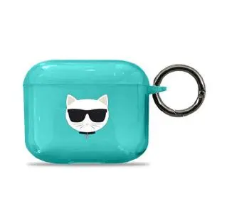 Karl Lagerfeld KLA3UCHFL Choupette Head AirPods 3 Cover Niebieski
