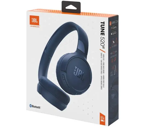 JBL Tune 520 BT Nauszne Bluetooth 5.3 Niebieski