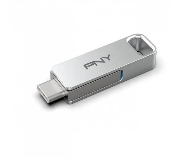 PNY Duo Link 128GB USB 3.2 Typ C / USB 3.2 Srebrny