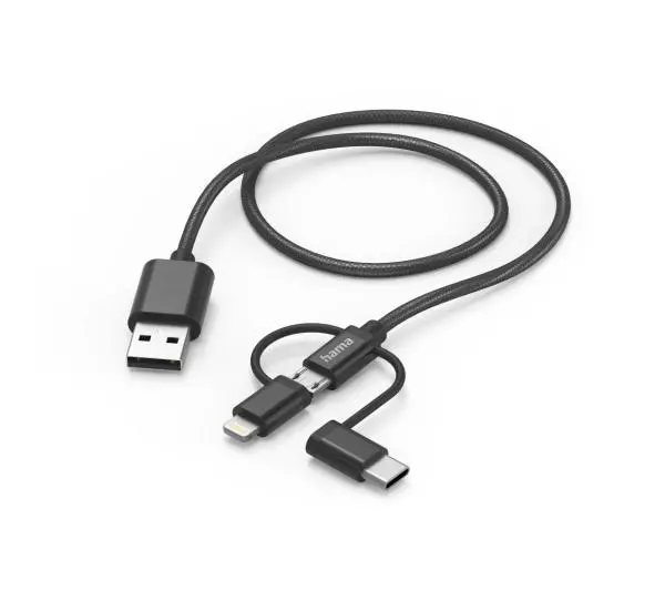 Hama 3w1 USB-C LIGHT 1,5m Czarny