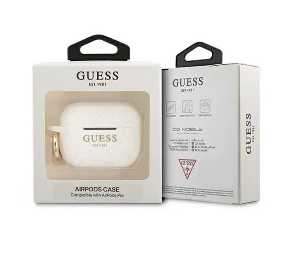 Guess Silicone Glitter do AirPods Pro Biały