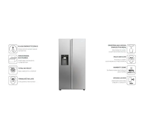 Haier Seria 5 HSW59F18DIMM Pełny No Frost 177,5cm Dystrybutor wody Zdalne sterowanie Inox - Kup na Raty - RRSO 0%