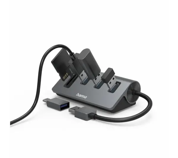 Hama Combo USB Hub/Card Reader Szary