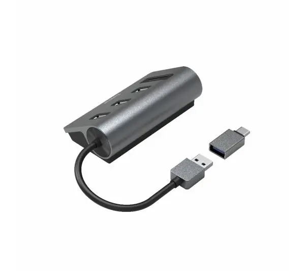 Hama Combo USB Hub/Card Reader Szary
