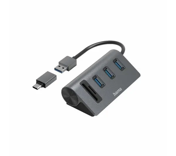 Hama Combo USB Hub/Card Reader Szary