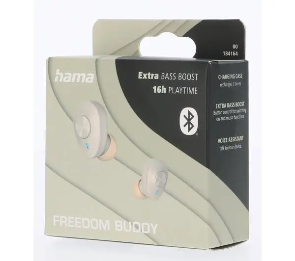Hama Freedom Buddy Dokanałowe Bluetooth 5.3 Beżowy