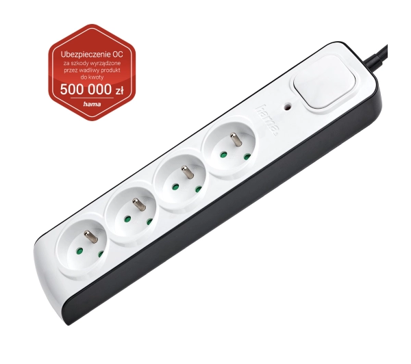 Hama P2223761 Premium 4 gniazda 1,5m Czarny