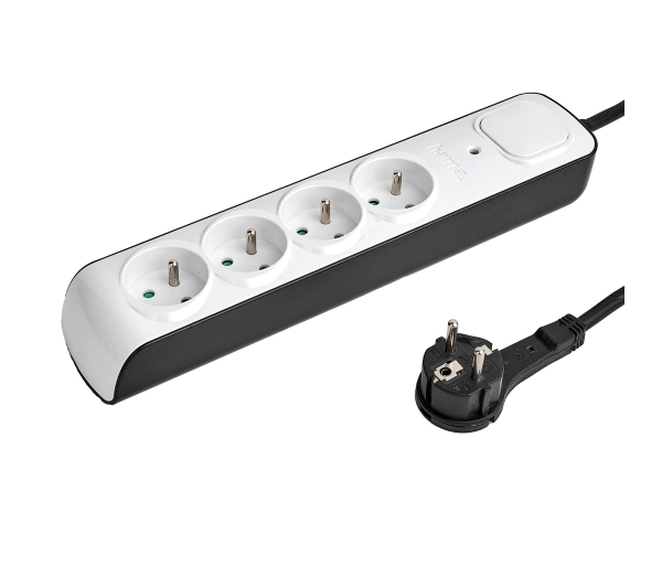 Hama P2223761 Premium 4 gniazda 1,5m Czarny