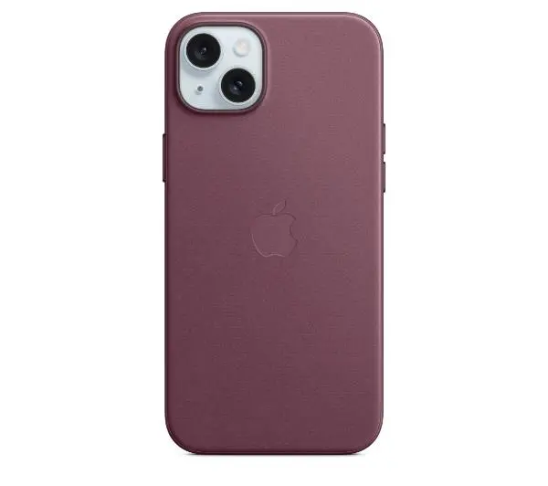 Apple z tkaniny FineWoven z MagSafe do iPhone 15 Plus Rubinowa morwa