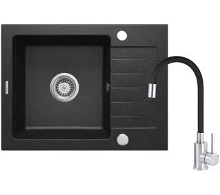 Deante ZORBA Grafitowy + bateria ZQZC211A Stal/Czarny