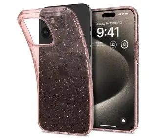 Spigen Liquid Crystal Glitter iPhone 15 Pro Max rose quartz