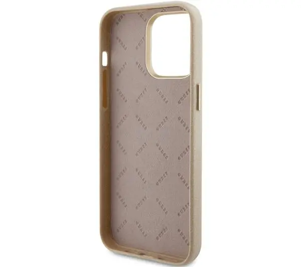 Guess Glitter Glossy Script GUHCP15XPGMCSD do iPhone 15 Pro Max Beżowy