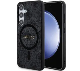 Guess 4G Collection Leather Metal Logo MagSafe GUHMS24SG4GFRK do Galaxy S24 Czarny