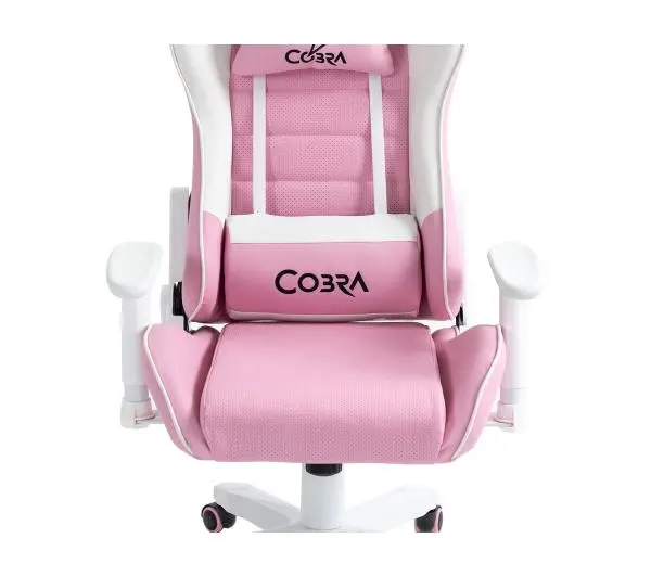 Cobra Rebel CR203 Gamingowy do 130kg Skóra ECO Różowo-biały - Kup na Raty - RRSO 0%