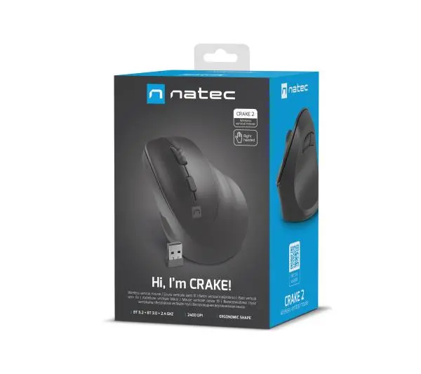 Natec Crake 2 Dla praworęcznych Czarny