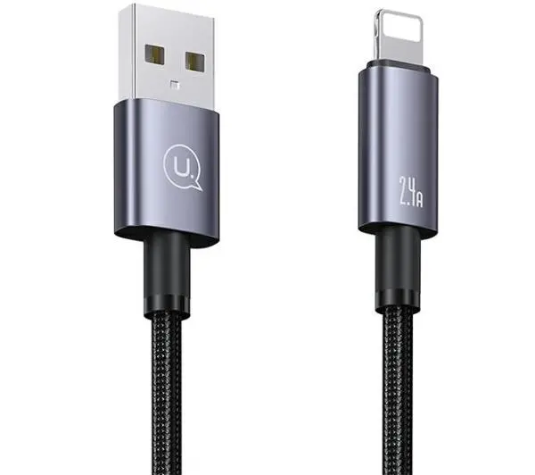 USAMS USB do Lightning 2,4A 2m Fast Charging Stalowy