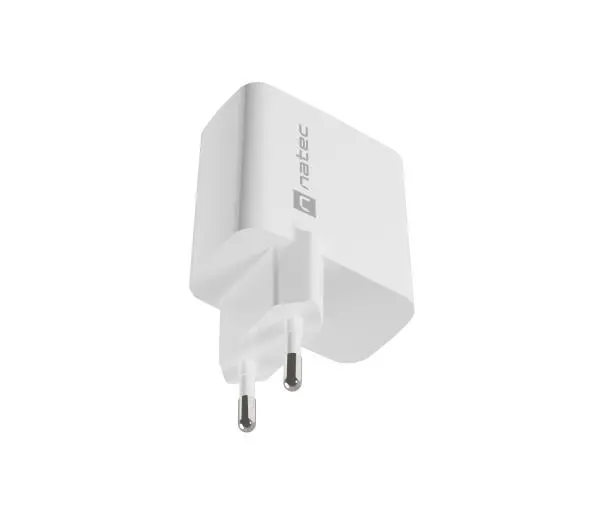 Natec Ribera GaN 1xUSB-A+1xUSB-C 65W Biały