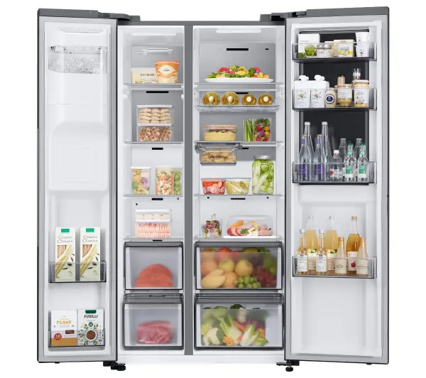 Samsung SBS RH68DG885DB1 Funkcje AI Pełny No Frost 178cm Dystrybutor wody Kostkarka automatyczna Zdalne sterowanie Grafitowy - Kup na Raty - RRSO 0%