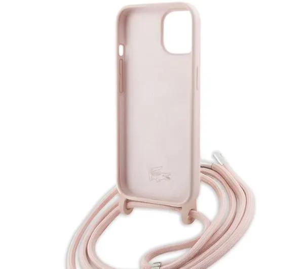 Lacoste Silicone Cord do iPhone 15 Jasnoróżowy