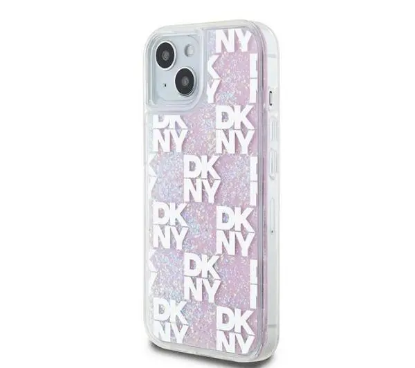 DKNY Liquid Glitter Multilogo do iPhone 15 Różowy