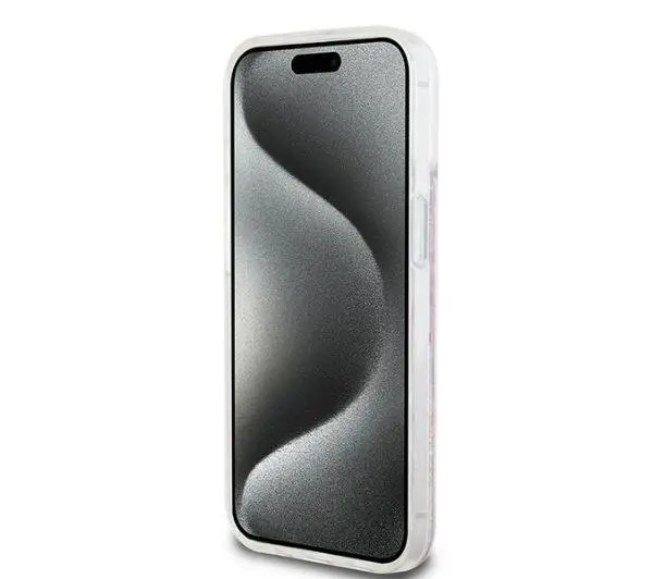 DKNY Liquid Glitter Multilogo do iPhone 15 Różowy