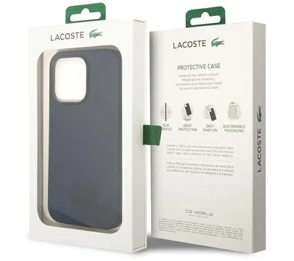 Lacoste Silicone do iPhone 14 Pro Granatowy