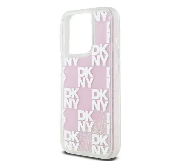 DKNY Hardcase Liquid Glitter Multilogo do iPhone 15 Pro Różowy