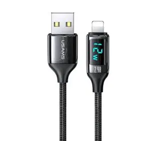 USAMS U78 Lightning LED  Fast Charging 2,4A  1,2m Czarny