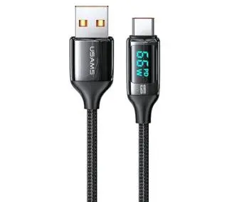 USAMS U78 USB-C LED Fast Charging 6A 1,2m Czarny