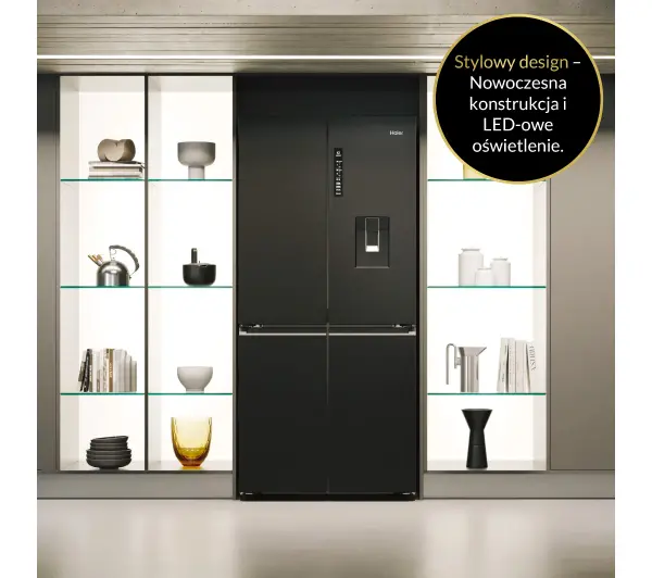 Haier Seria 7 HCR7818DWPT Pełny No Frost 181,5cm Dystrybutor wody Zdalne sterowanie Czarny łupkowy - Kup na Raty - RRSO 0%