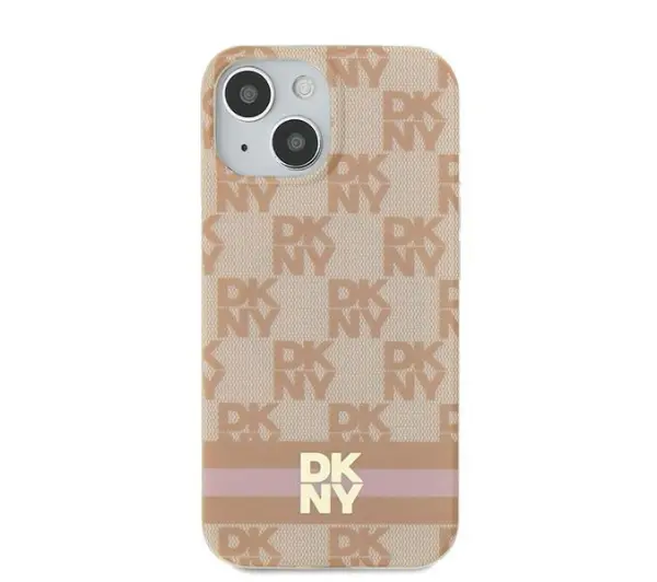 DKNY IML Checkered Mono Pattern & Printed Stripes MagSafe do iPhone 15 Różowy