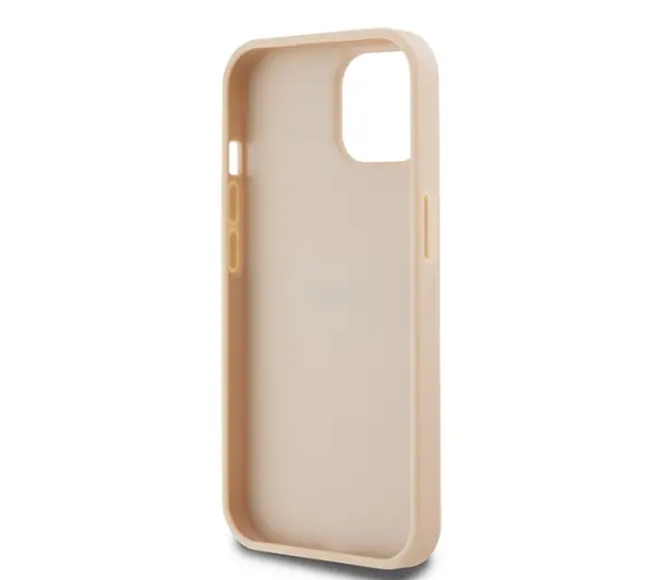 DKNY Hardcase Leather Mono Stripe & Metal Logo do iPhone 15 Plus Różowy