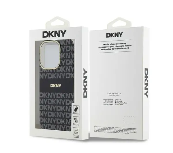 DKNY IML Mono & Stripe MagSafe do iPhone 15 Pro Max Czarny
