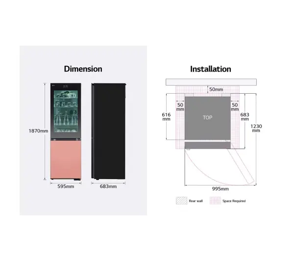 LG MoodUP InstaView GBG719MDNN Funkcje AI Pełny No Frost 187cm Komora świeżości Zdalne sterowanie Zmienny kolor frontu - TRZECI -55%, ALBO 5-TY ZA 1ZŁ - Kup na Raty - RRSO 0%