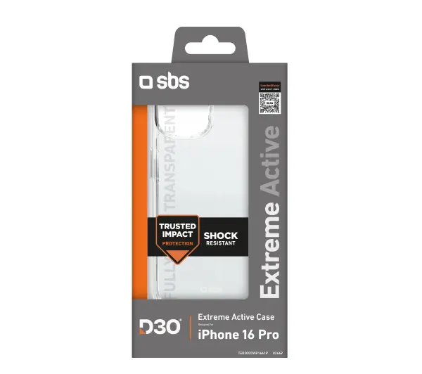 SBS D3O do iPhone 16 Pro Przezroczysty