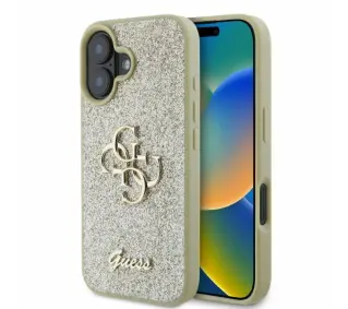 Guess Fixed Glitter Big 4G do iPhone 16 Złoty