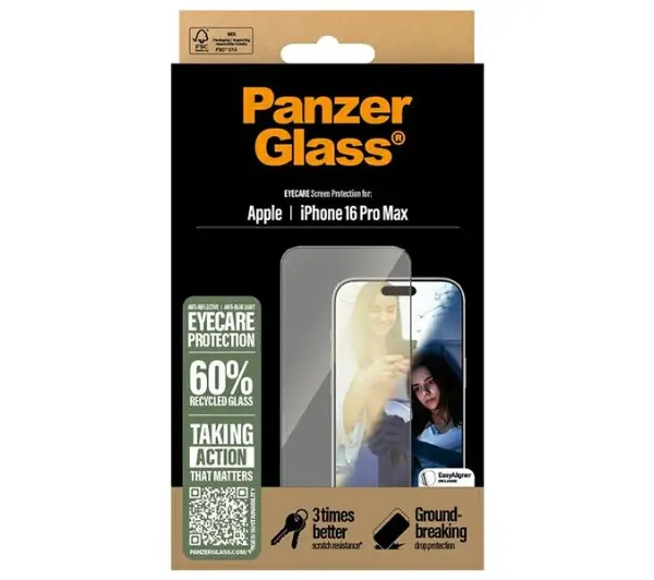 PanzerGlass Screen Protector do iPhone 16 Pro Max - TRZECI -55%, ALBO 5-TY ZA 1ZŁ