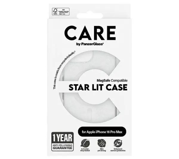 PanzerGlass Flagship Star Lit Case MagSafe do iPhone 16 Pro Max Biały