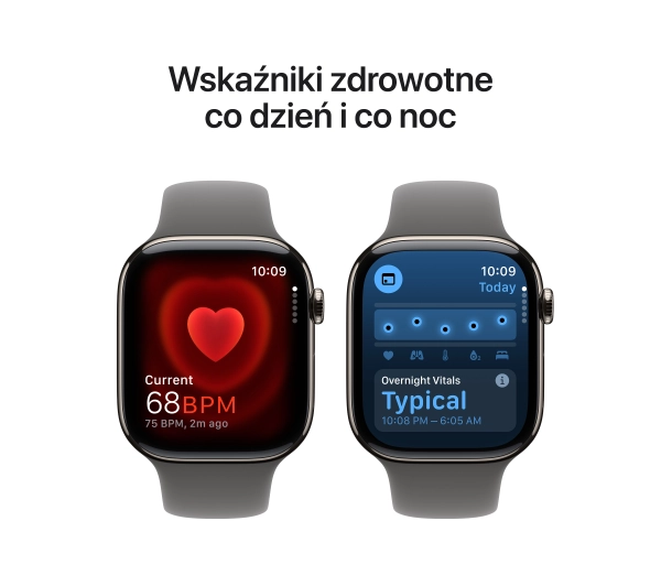 Apple Watch Series 10 GPS AI + Cellular AI 46mm z tytanu w kolorze naturalnym pasek sportowy górska szarość S/M - Kup na Raty - RRSO 0%
