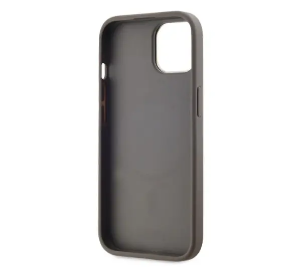 DKNY Leather Checkered Mono Pattern MagSafe do iPhone 15 Beżowy
