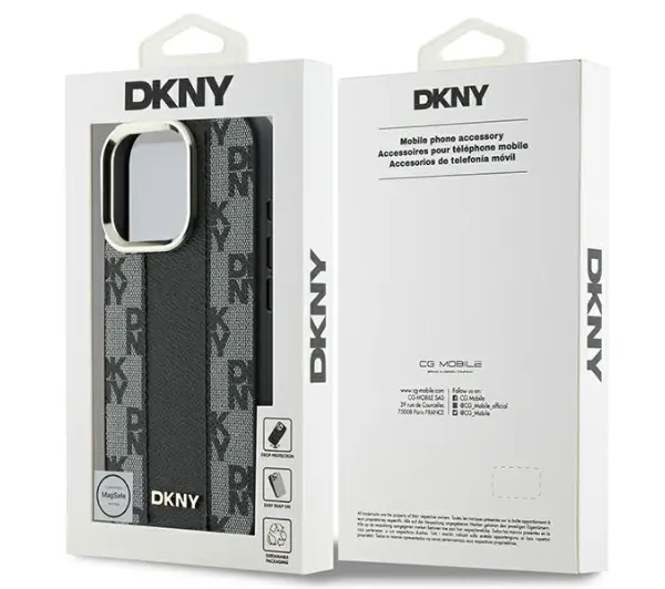 DKNY Checkered Pattern MagSafe do iPhone 16 Pro Czarny